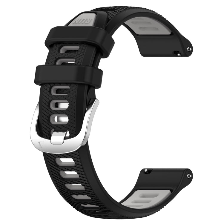 For Amazfit GTR 4 Pro 22mm Cross Texture Two Color Silicone Steel Buckle Watch Band(Black+Grey) - Smart Wear by PMC TechLife | Online Shopping South Africa | PMC TechLife