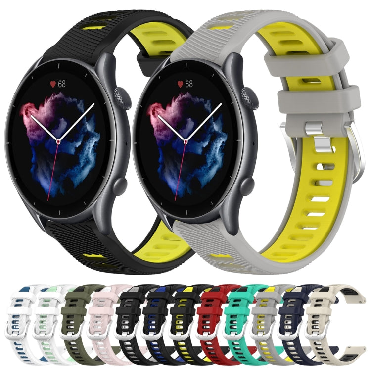 For Amazfit GTR 3 Pro 22mm Cross Texture Two Color Silicone Steel Buckle Watch Band(Red+Black) - Smart Wear by PMC TechLife | Online Shopping South Africa | PMC TechLife