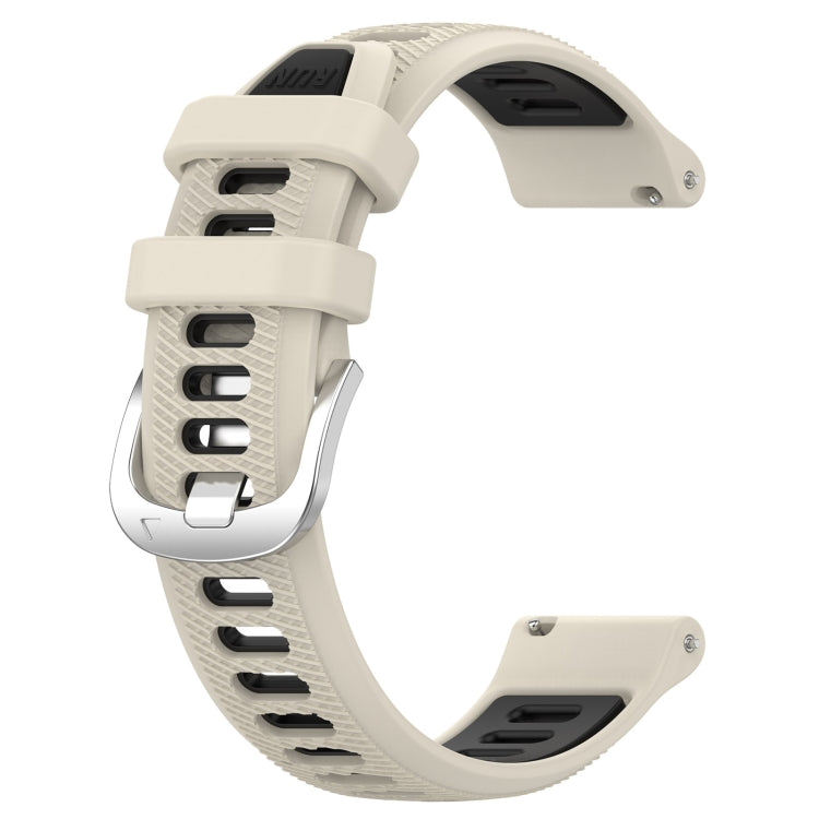 For Amazfit GTR 2 22mm Cross Texture Two Color Silicone Steel Buckle Watch Band(Starlight+Black) - Smart Wear by PMC TechLife | Online Shopping South Africa | PMC TechLife