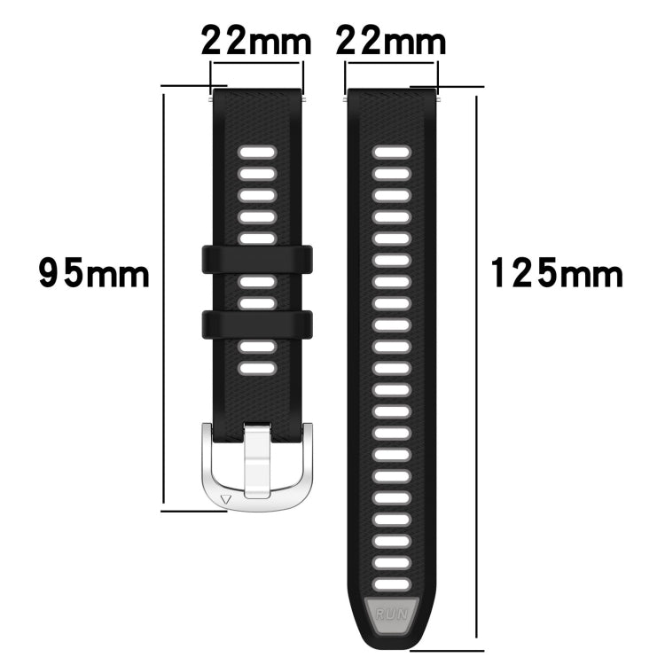 For Samsung Gear S3 Classic 22mm Sports Two-Color Steel Buckle Silicone Watch Band(Starlight+Black) - Smart Wear by PMC TechLife | Online Shopping South Africa | PMC TechLife