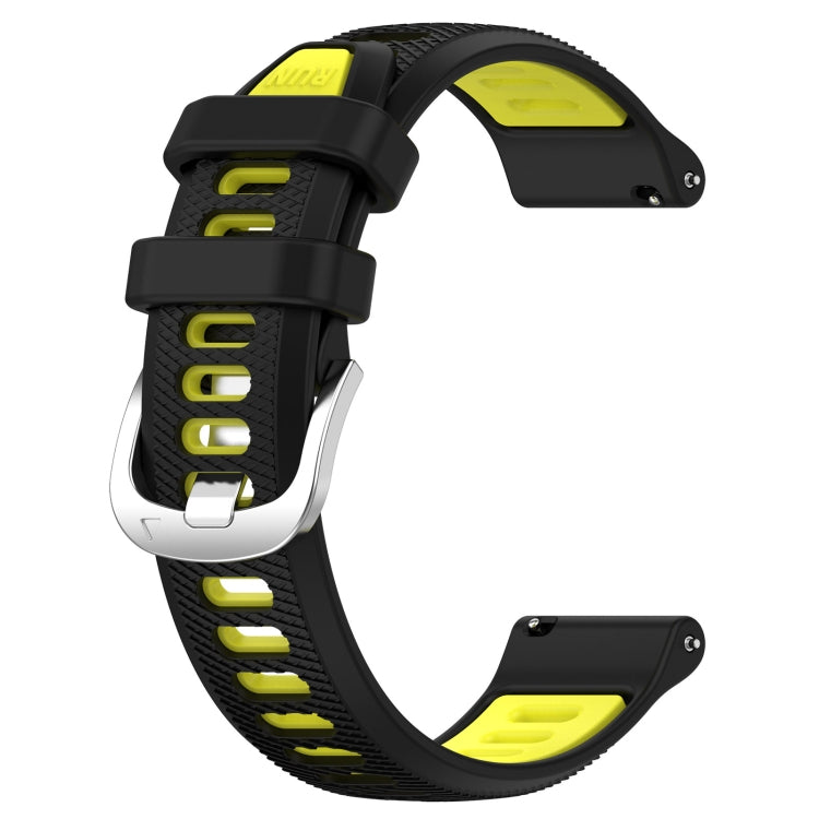 For Samsung Gear S3 Frontier 22mm Sports Two-Color Steel Buckle Silicone Watch Band(Black+Lime Green) - Smart Wear by PMC TechLife | Online Shopping South Africa | PMC TechLife