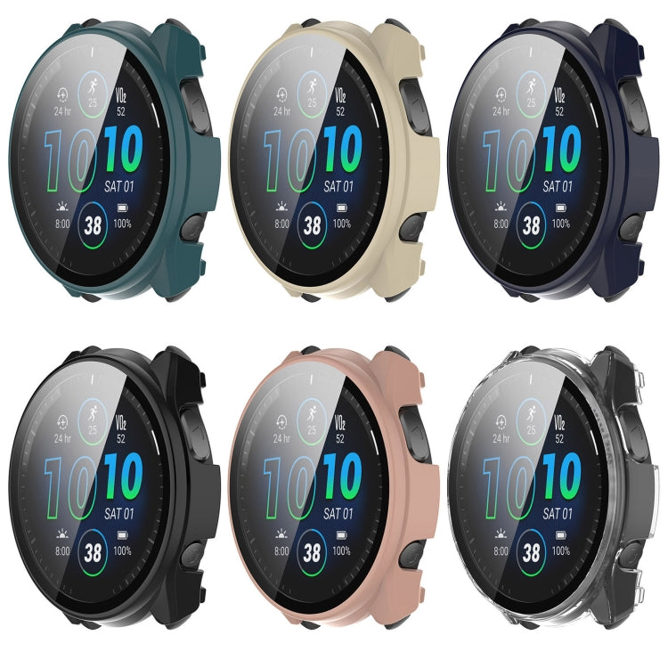 For Garmin Forerunner 965 PC + Toughened Film Integrated Watch Protective Case(Ivory) - Smart Wear by PMC TechLife | Online Shopping South Africa | PMC TechLife