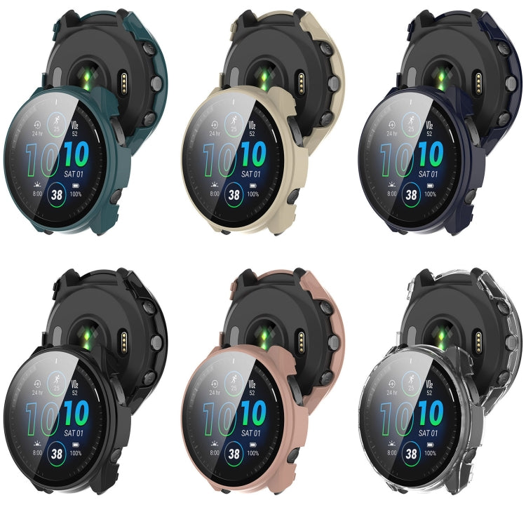 For Garmin Forerunner 965 PC + Toughened Film Integrated Watch Protective Case(Ivory) - Smart Wear by PMC TechLife | Online Shopping South Africa | PMC TechLife