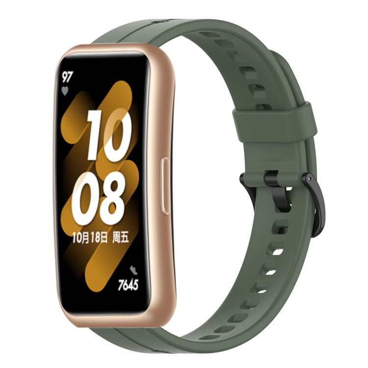 For Huawei Band 7 Solid Color Silicone Watch Band(Green) - Smart Wear by PMC TechLife | Online Shopping South Africa | PMC TechLife