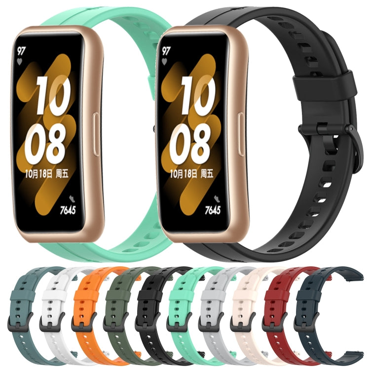 For Huawei Band 7 Solid Color Silicone Watch Band(Black) - Smart Wear by PMC TechLife | Online Shopping South Africa | PMC TechLife