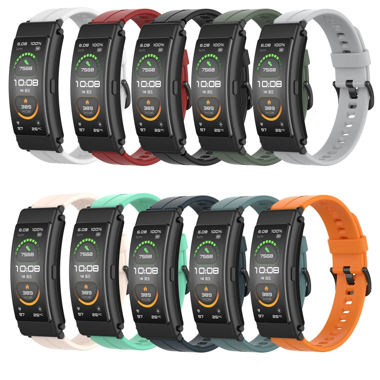 For Huawei Band 7 Solid Color Silicone Watch Band(Grey) - Smart Wear by PMC TechLife | Online Shopping South Africa | PMC TechLife