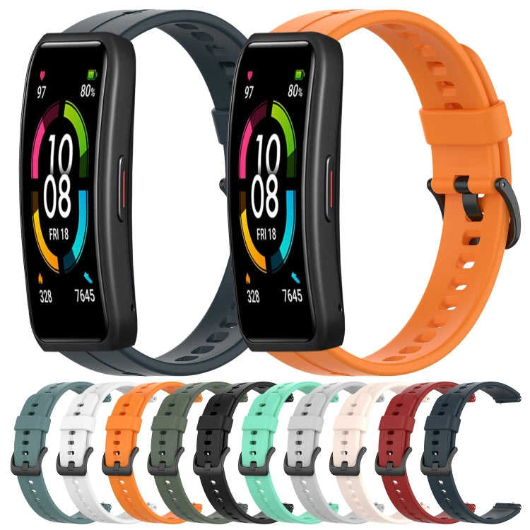 For Huawei Band 6 Solid Color Silicone Watch Band(Orange) - Smart Wear by PMC TechLife | Online Shopping South Africa | PMC TechLife