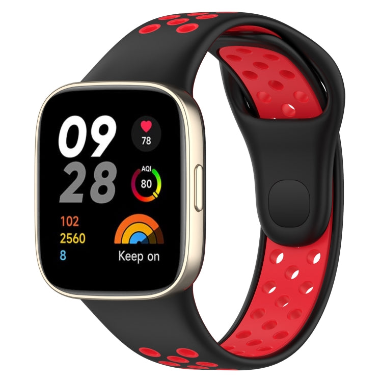 For Redmi Watch 3 Sports Two-Color Silicone Watch Band(Black+Red) - Smart Wear by PMC TechLife | Online Shopping South Africa | PMC TechLife