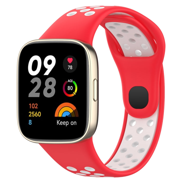 For Redmi Watch 3 Sports Two-Color Silicone Watch Band(Red+White) - Smart Wear by PMC TechLife | Online Shopping South Africa | PMC TechLife
