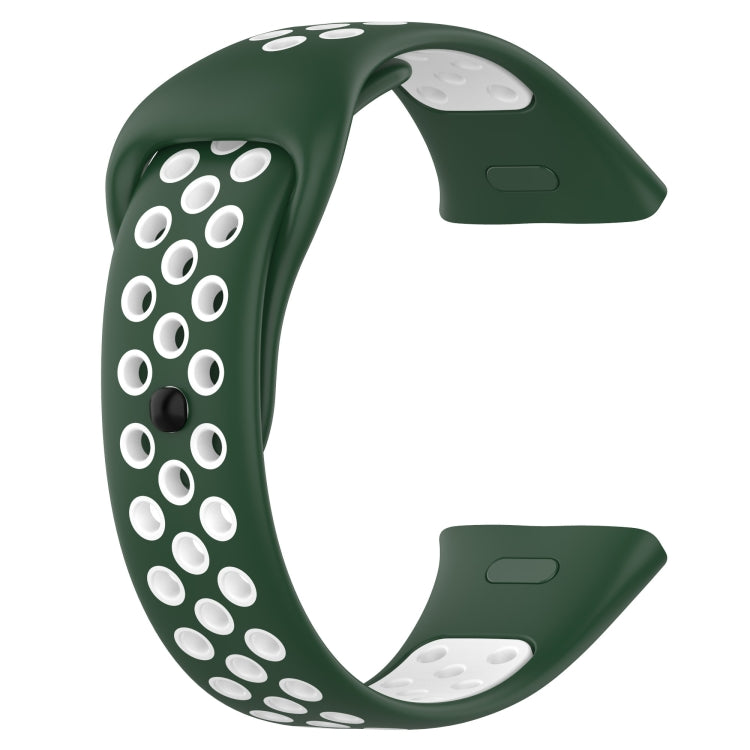 For Redmi Watch 3 Sports Two-Color Silicone Watch Band(Dark Green+White) - Smart Wear by PMC TechLife | Online Shopping South Africa | PMC TechLife