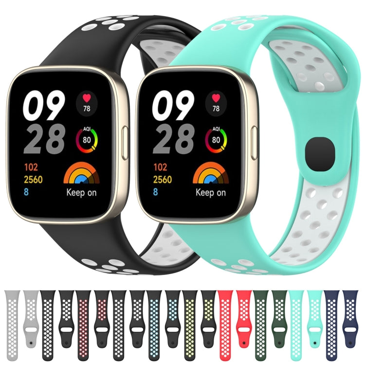 For Redmi Watch 3 Sports Two-Color Silicone Watch Band(Black+Blue) - Smart Wear by PMC TechLife | Online Shopping South Africa | PMC TechLife