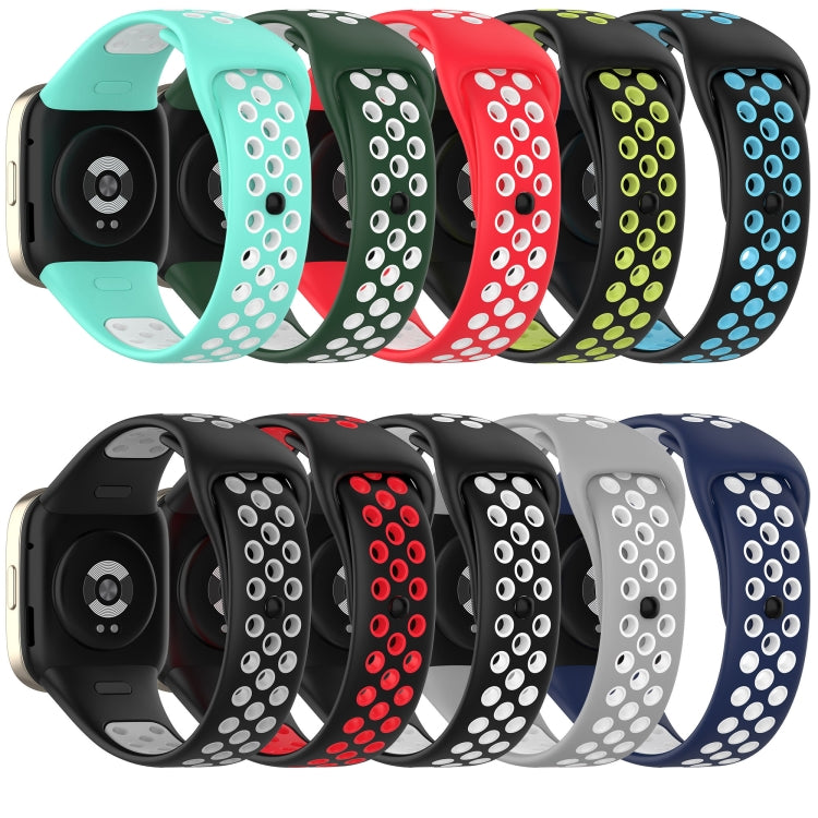 For Redmi Watch 3 Sports Two-Color Silicone Watch Band(Black+White) - Smart Wear by PMC TechLife | Online Shopping South Africa | PMC TechLife