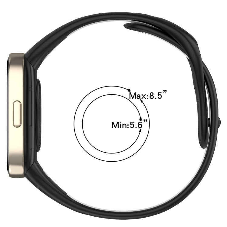 For Redmi Watch 3 Sports Two-Color Silicone Watch Band(Black+Blue) - Smart Wear by PMC TechLife | Online Shopping South Africa | PMC TechLife