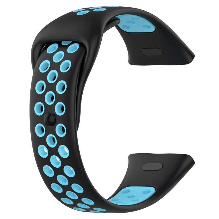 For Redmi Watch 3 Lite Sports Two-Color Silicone Watch Band(Black+Blue) - Smart Wear by PMC TechLife | Online Shopping South Africa | PMC TechLife