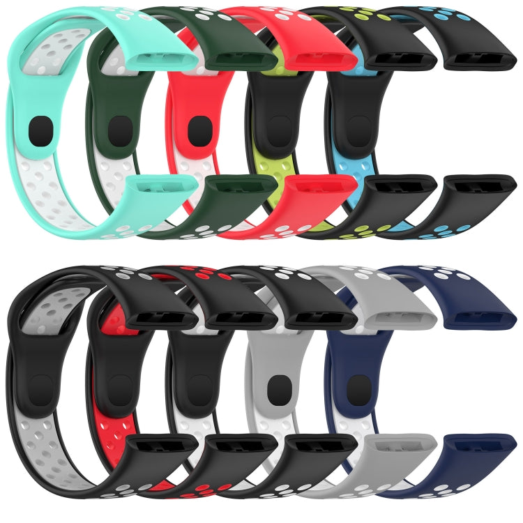 For Redmi Watch 3 Lite Sports Two-Color Silicone Watch Band(Dark Green+White) - Smart Wear by PMC TechLife | Online Shopping South Africa | PMC TechLife