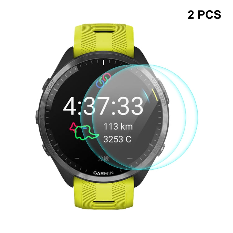 2pcs For Garmin Forerunner 965 ENKAY 0.2mm 9H Tempered Glass Screen Protector Watch Film - Smart Wear by ENKAY | Online Shopping South Africa | PMC TechLife
