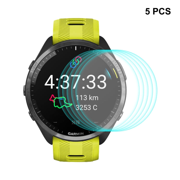 5pcs Compatible with Garmin Compatible witherunner 965 ENKAY 0.2mm 9H Tempered Glass Screen Protector Watch Film - Screen Protector by ENKAY | Online Shopping South Africa | PMC TechLife | Buy Now Pay Later Mobicred