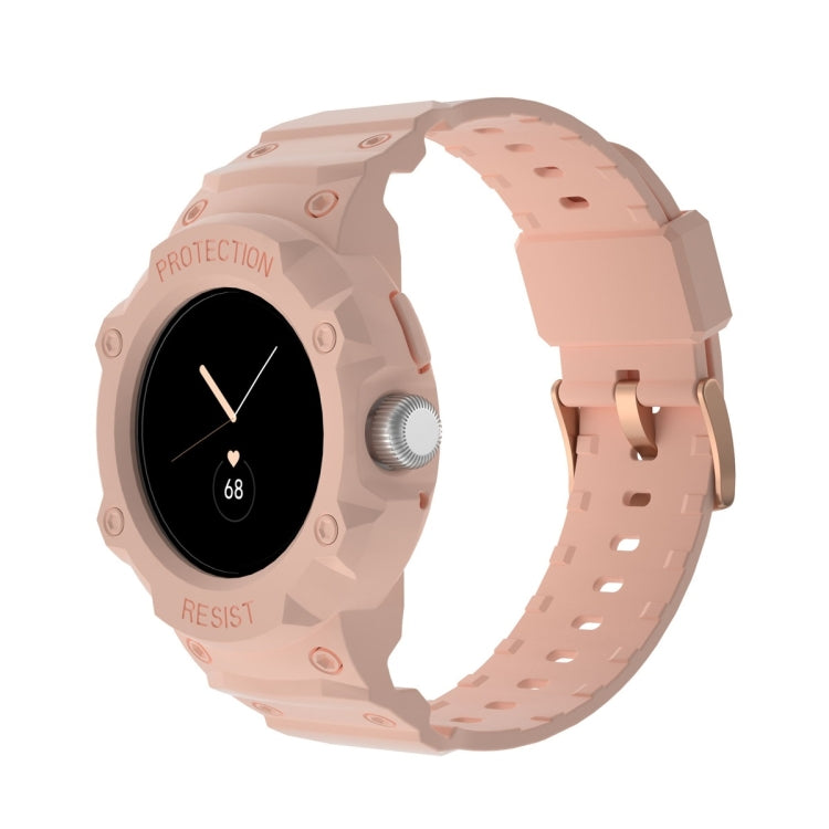 For Google Pixel Watch JUNSUNMAY Integrated TPU Adjustable Elastic Watch Band(Pink) - Watch Bands by JUNSUNMAY | Online Shopping South Africa | PMC TechLife | Buy Now Pay Later Mobicred