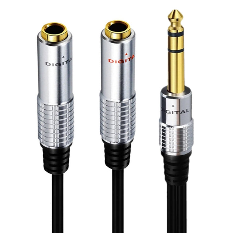 JUNSUNMAY 6.35mm Male to Dual 6.35mm Female Stereo Audio Adapter, Length: 0.2m - Microphone Audio Cable & Connector by JUNSUNMAY | Online Shopping South Africa | PMC TechLife | Buy Now Pay Later Mobicred