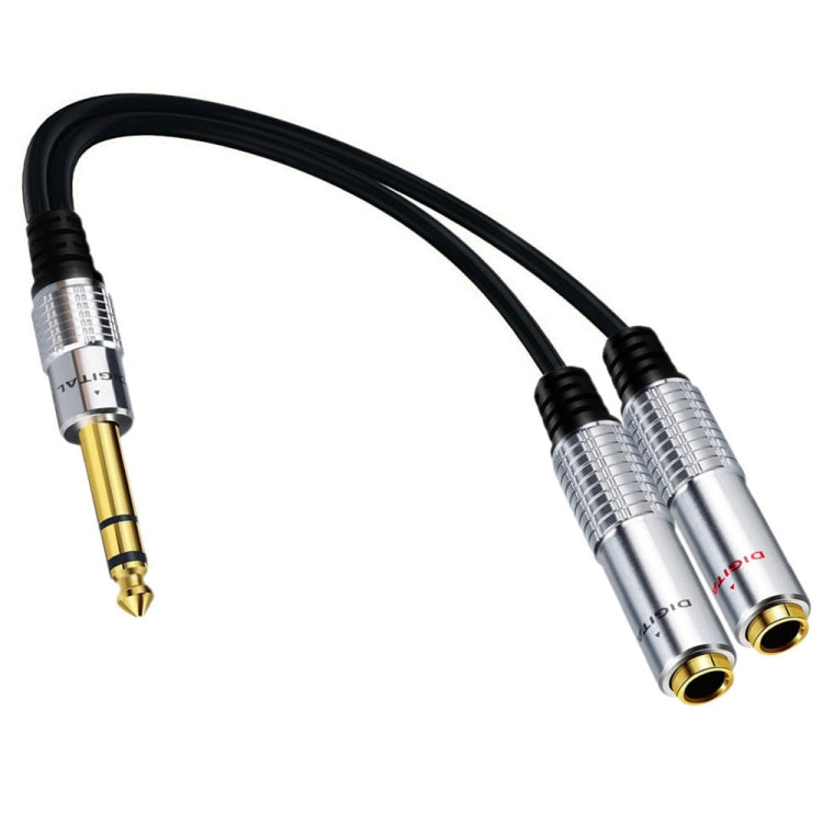 JUNSUNMAY 6.35mm Male to Dual 6.35mm Female Stereo Audio Adapter, Length: 0.2m - Microphone Audio Cable & Connector by JUNSUNMAY | Online Shopping South Africa | PMC TechLife | Buy Now Pay Later Mobicred