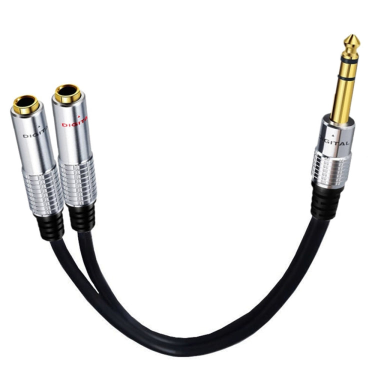 JUNSUNMAY 6.35mm Male to Dual 6.35mm Female Stereo Audio Adapter, Length: 0.2m - Microphone Audio Cable & Connector by JUNSUNMAY | Online Shopping South Africa | PMC TechLife | Buy Now Pay Later Mobicred