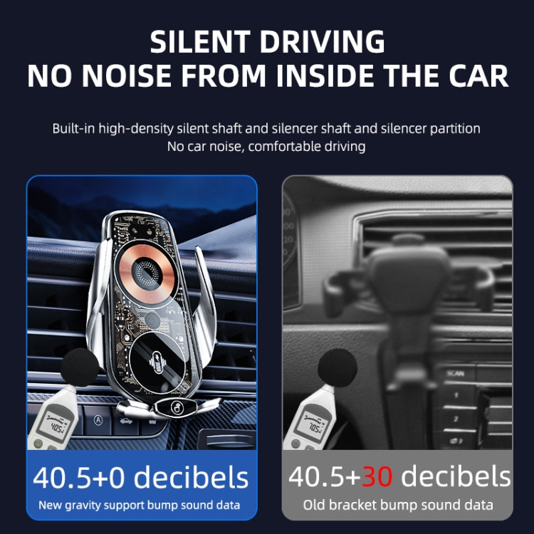 Q7 Magnetic Wireless Fast Charging Car Mobile Phone Charger Bracket with Start Button (Silver) - Wireless Charger Holders by PMC TechLife | Online Shopping South Africa | PMC TechLife