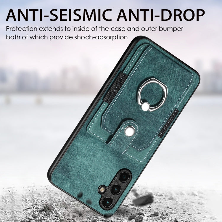 For Samsung Galaxy A14 5G Retro Skin-feel Ring Card Wallet Phone Case(Purple) - free shipping - PMC TechLife - Order now!