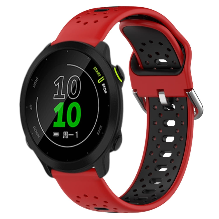 For Garmin Forerunner 158 20mm Breathable Two-Color Silicone Watch Band(Red+Black) - Watch Bands by PMC TechLife | Online Shopping South Africa | PMC TechLife