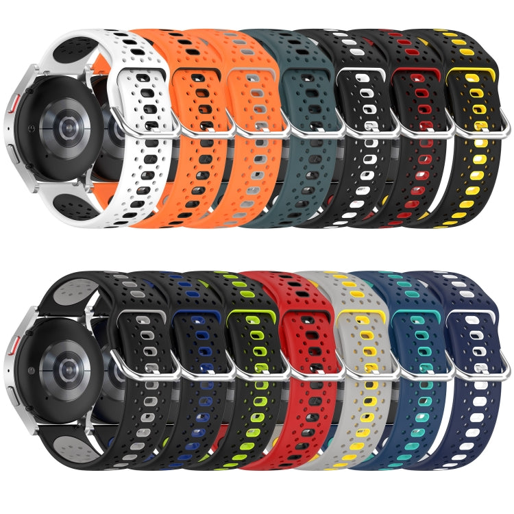 For Garmin Venu 2 Plus 20mm Breathable Two-Color Silicone Watch Band(Black+White) - Watch Bands by PMC TechLife | Online Shopping South Africa | PMC TechLife