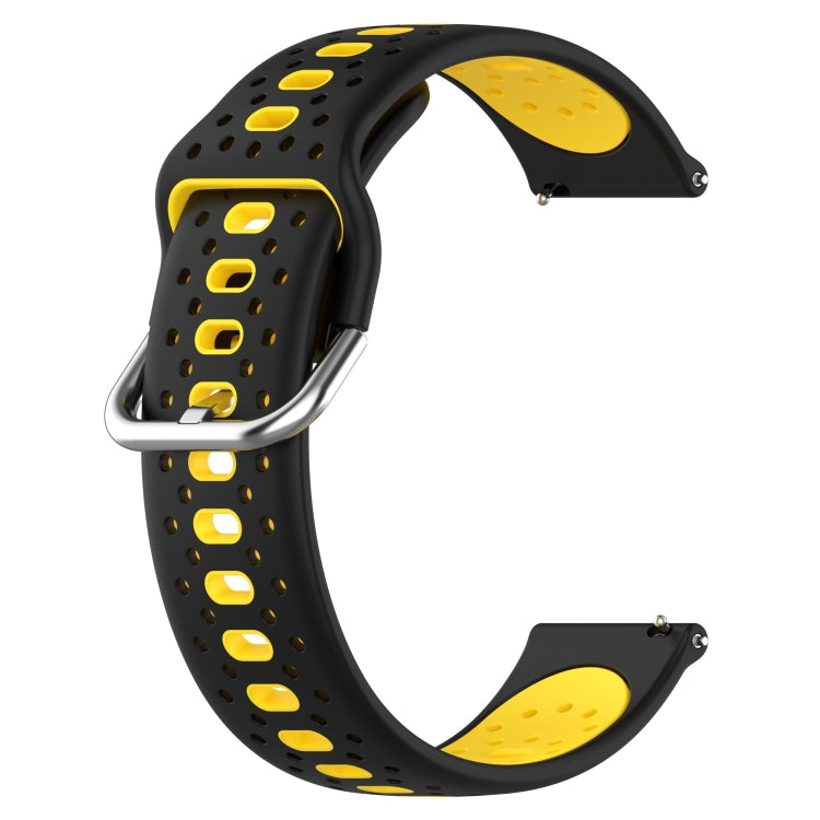 For Amazfit GTS 4 20mm Breathable Two-Color Silicone Watch Band(Black+Yellow) - Watch Bands by PMC TechLife | Online Shopping South Africa | PMC TechLife