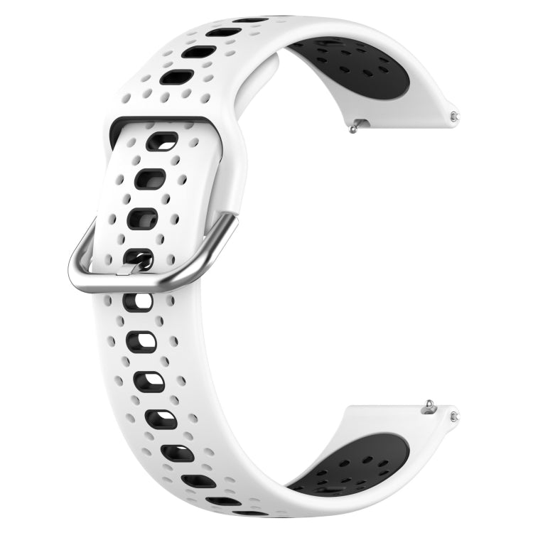 For Amazfit GTS 4 Mini 20mm Breathable Two-Color Silicone Watch Band(White+Black) - Watch Bands by PMC TechLife | Online Shopping South Africa | PMC TechLife