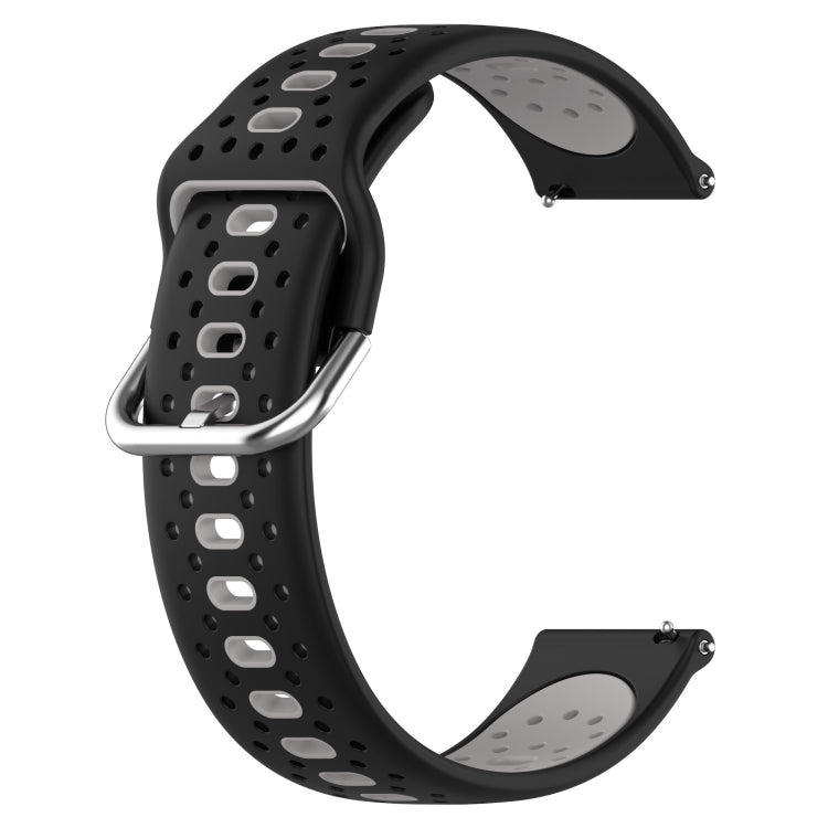 For Amazfit GTS 3 20mm Breathable Two-Color Silicone Watch Band(Black+Grey) - Watch Bands by PMC TechLife | Online Shopping South Africa | PMC TechLife