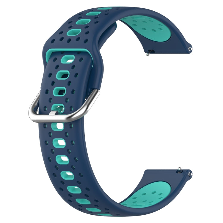 For Amazfit GTS 3 20mm Breathable Two-Color Silicone Watch Band(Blue+Water Duck) - Watch Bands by PMC TechLife | Online Shopping South Africa | PMC TechLife