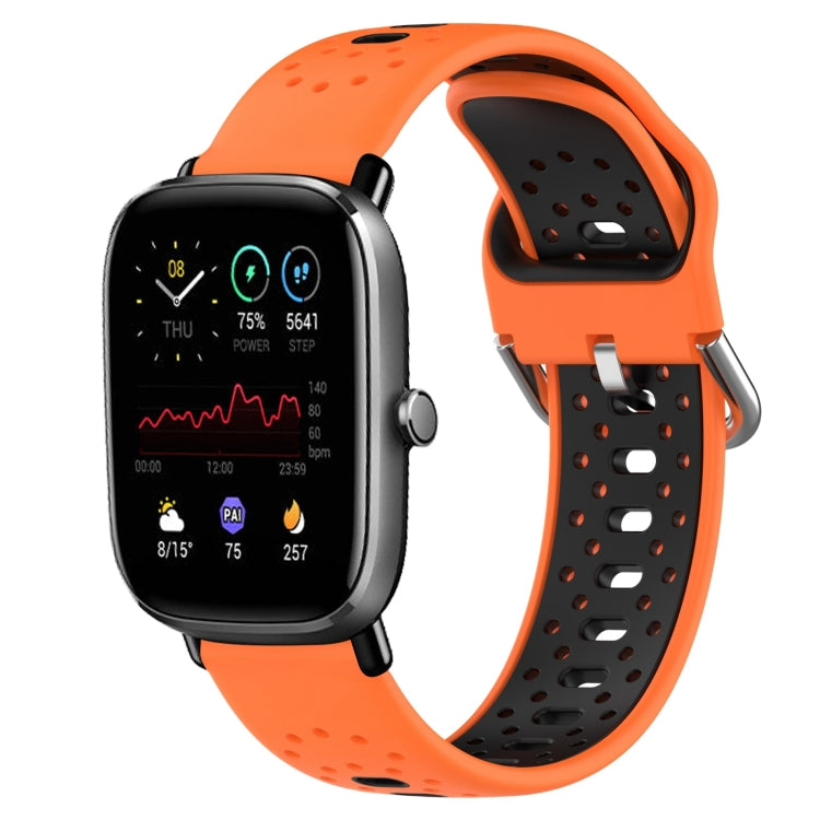 For Amazfit GTS 2 Mini 20mm Breathable Two-Color Silicone Watch Band(Orange+Black) -  by PMC TechLife | Online Shopping South Africa | PMC TechLife
