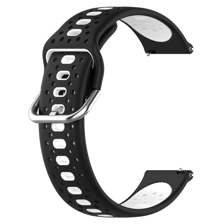 For Amazfit Bip 1S 20mm Breathable Two-Color Silicone Watch Band(Black+White) - Watch Bands by PMC TechLife | Online Shopping South Africa | PMC TechLife