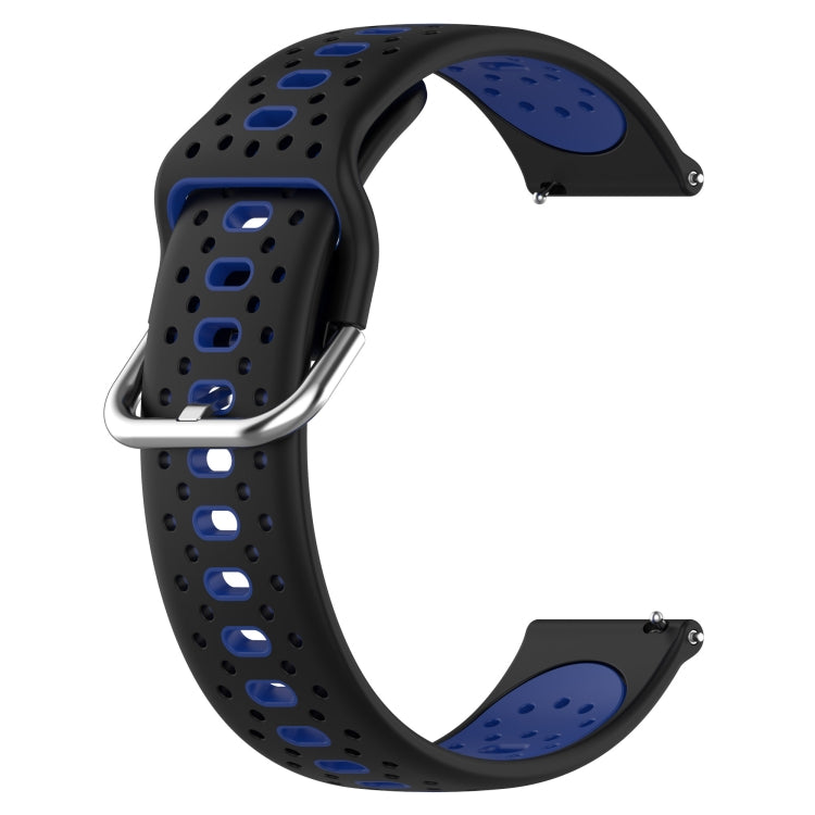 For Amazfit Bip 1S 20mm Breathable Two-Color Silicone Watch Band(Black+Blue) - Watch Bands by PMC TechLife | Online Shopping South Africa | PMC TechLife