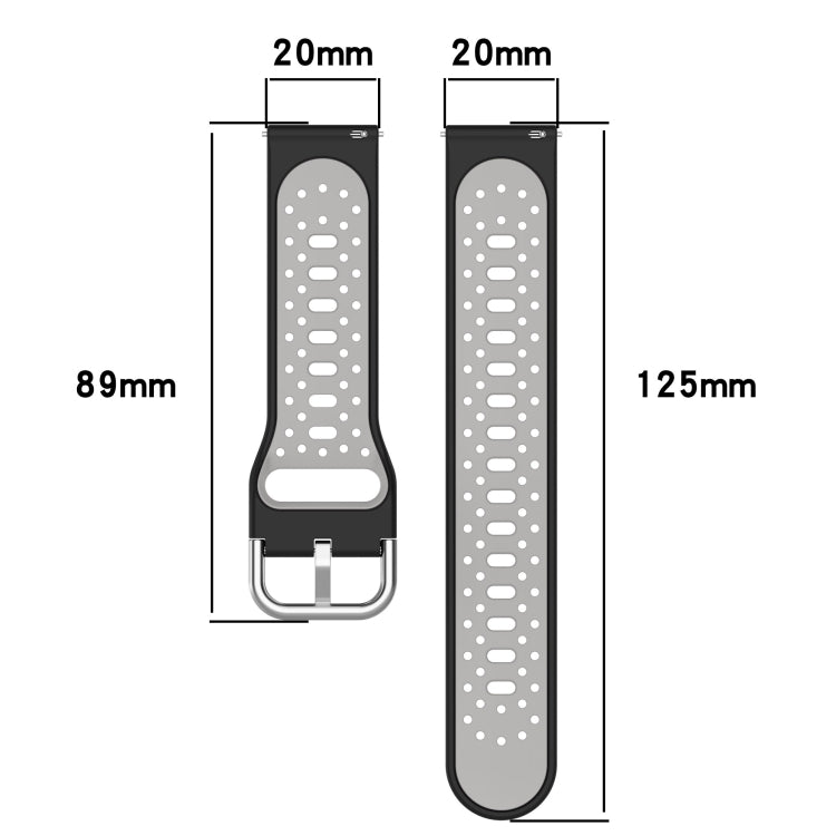 For Amazfit GTS 2 20mm Breathable Two-Color Silicone Watch Band(Orange+Black) - Watch Bands by PMC TechLife | Online Shopping South Africa | PMC TechLife
