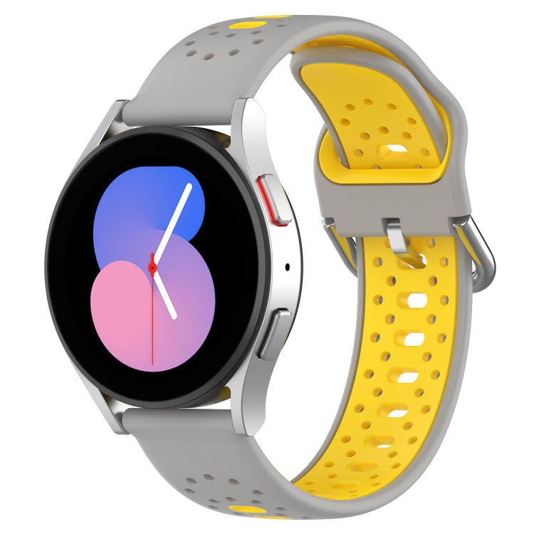 For Huawei Watch GT3 Pro 43mm 20mm Breathable Two-Color Silicone Watch Band(Grey+Yellow) - Watch Bands by PMC TechLife | Online Shopping South Africa | PMC TechLife