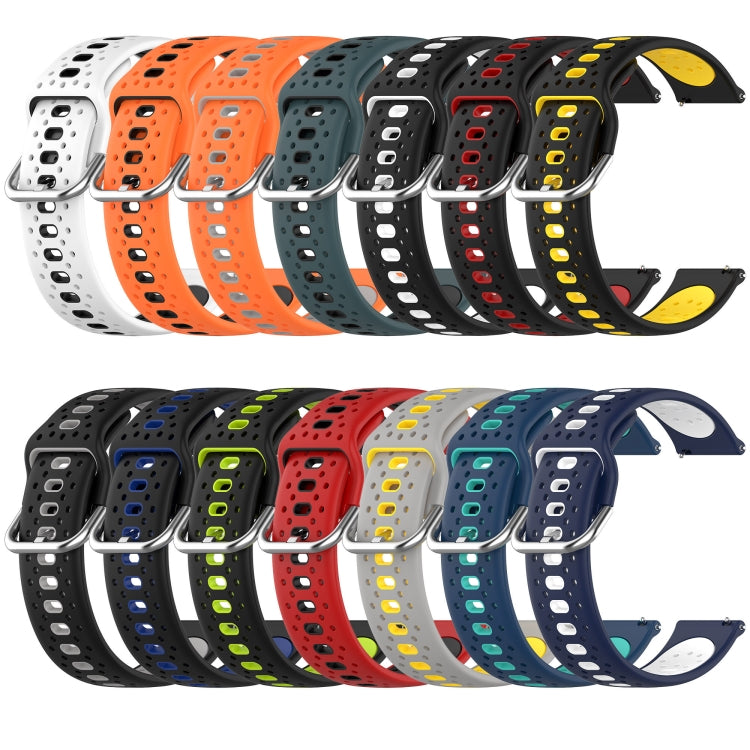 For Garmin Forerunner 265 22mm Breathable Two-Color Silicone Watch Band(Midnight Blue+White) -  by PMC TechLife | Online Shopping South Africa | PMC TechLife