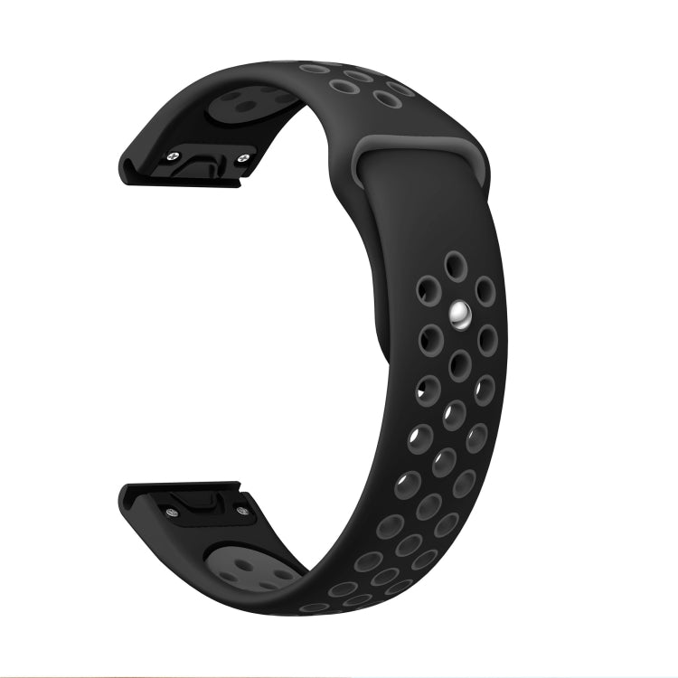 For Garmin EPIX Gen 2 22mm Sports Breathable Silicone Watch Band(Black+Grey) -  by PMC TechLife | Online Shopping South Africa | PMC TechLife