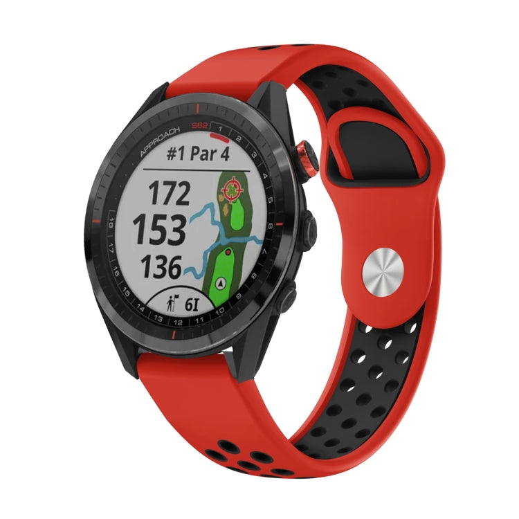 For Garmin Approach S62 22mm Sports Breathable Silicone Watch Band(Red+Black) -  by PMC TechLife | Online Shopping South Africa | PMC TechLife