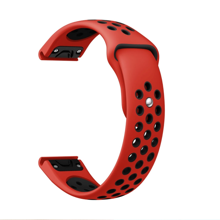 For Garmin Forerunner 955 22mm Sports Breathable Silicone Watch Band(Red+Black) -  by PMC TechLife | Online Shopping South Africa | PMC TechLife