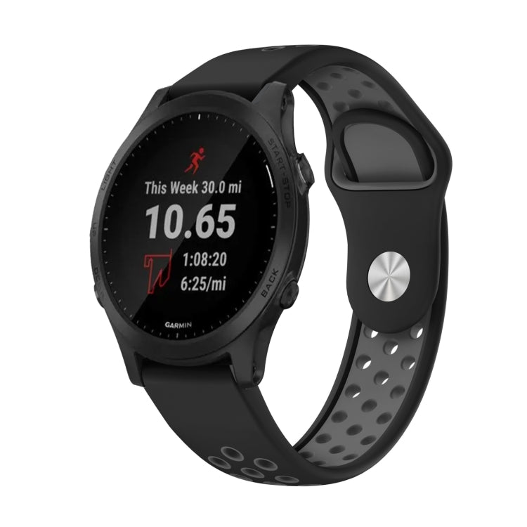 For Garmin Forerunner 945 22mm Sports Breathable Silicone Watch Band(Black+Grey) -  by PMC TechLife | Online Shopping South Africa | PMC TechLife