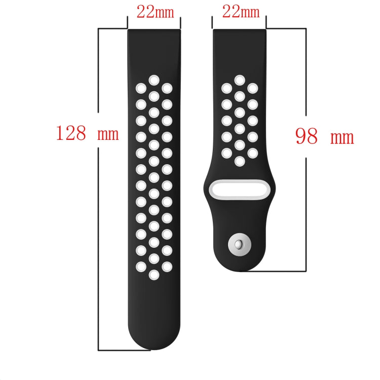 For Garmin Instinct 2 22mm Sports Breathable Silicone Watch Band(Black+White) -  by PMC TechLife | Online Shopping South Africa | PMC TechLife