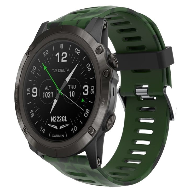 For Garmin D2 Delta PX 26mm Camouflage Printed Silicone Watch Band(Army Green+Army Camouflage) -  by PMC TechLife | Online Shopping South Africa | PMC TechLife