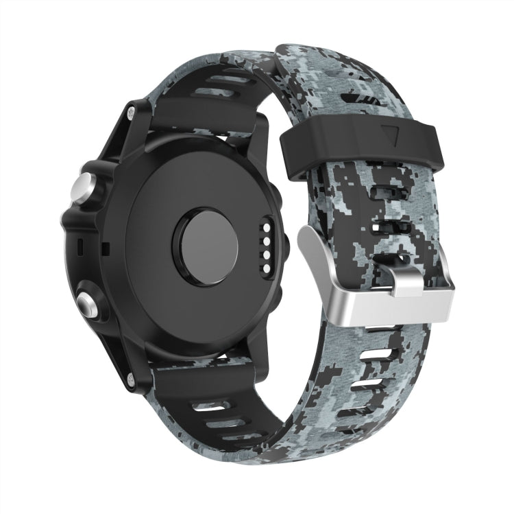 For Garmin Tactix Delta 26mm Camouflage Printed Silicone Watch Band(Black+Digital  Camouflage) -  by PMC TechLife | Online Shopping South Africa | PMC TechLife