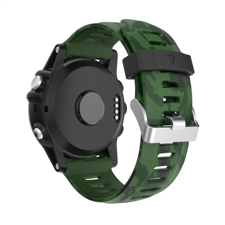 For Garmin Fenix 6X Sapphire 26mm Camouflage Printed Silicone Watch Band(Army Green+Army Camouflage) -  by PMC TechLife | Online Shopping South Africa | PMC TechLife