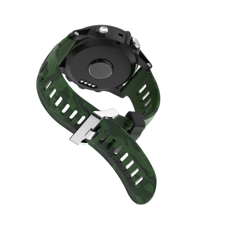 For Garmin Fenix 3 Sapphire 26mm Camouflage Printed Silicone Watch Band(Army Green+Army Camouflage) -  by PMC TechLife | Online Shopping South Africa | PMC TechLife