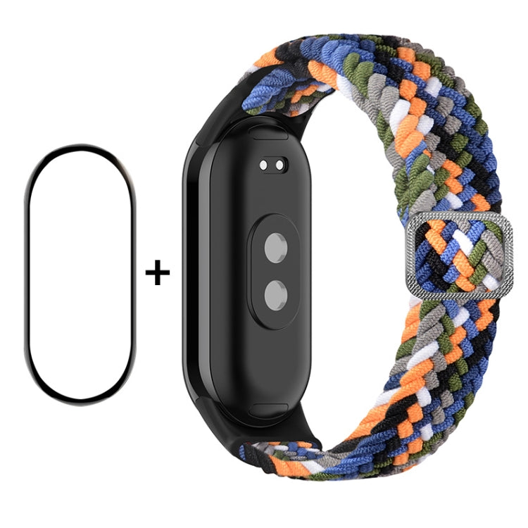 For Xiaomi Mi Band 8 ENKAY Hat-Prince 2 in 1 Set Full Coverage Screen Protector + Elastic Braided Nylon Watch Band(Denim) - Watch Bands by ENKAY | Online Shopping South Africa | PMC TechLife | Buy Now Pay Later Mobicred
