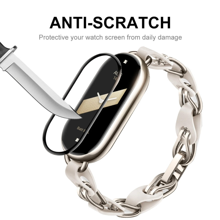 For Xiaomi Mi Band 8 ENKAY Hat-Prince 2 in 1 Set Full Coverage Screen Protector + Elastic Braided Nylon Watch Band(Colorful Blue) - free shipping - PMC TechLife - Order now!